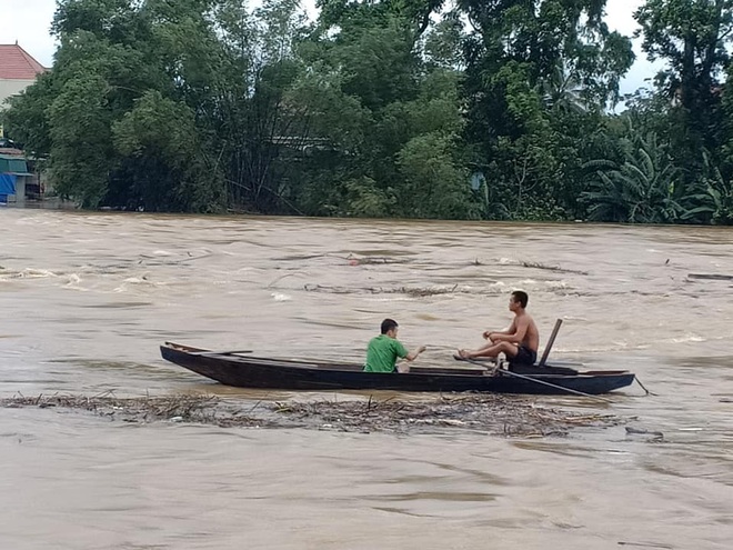 Người dân Hà Tĩnh liều mình vớt củi bất chấp nước sông dâng cao - Ảnh 2.