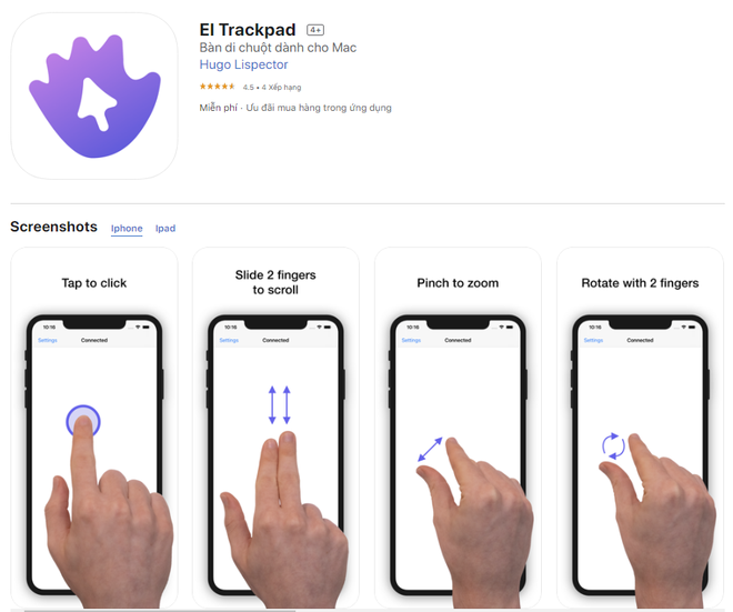 Ứng dụng độc biến iPhone thành bàn di chuột MacBook - Ảnh 1.