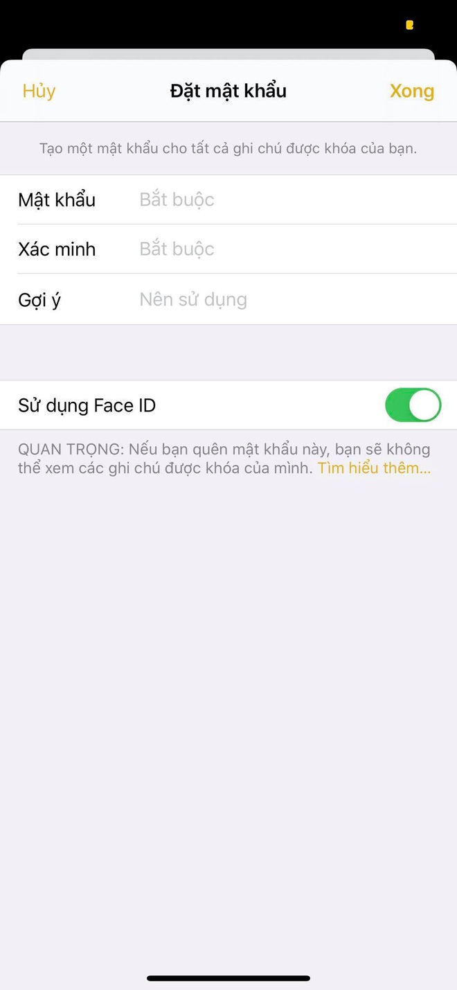 Note trên iPhone - Ứng dụng 