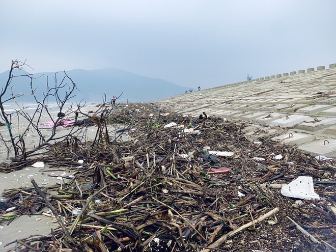 Sau mưa lũ, rác chất đống dọc bờ biển Hà Tĩnh - Ảnh 2.