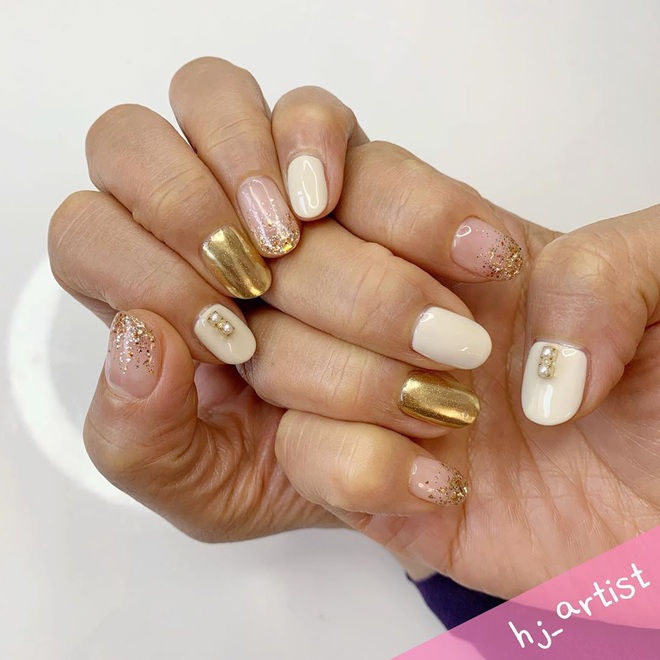 Tham khảo 20 mẫu nail mạ vàng cực đẹp và sang đang rất hot tại Hàn Quốc - Ảnh 8.