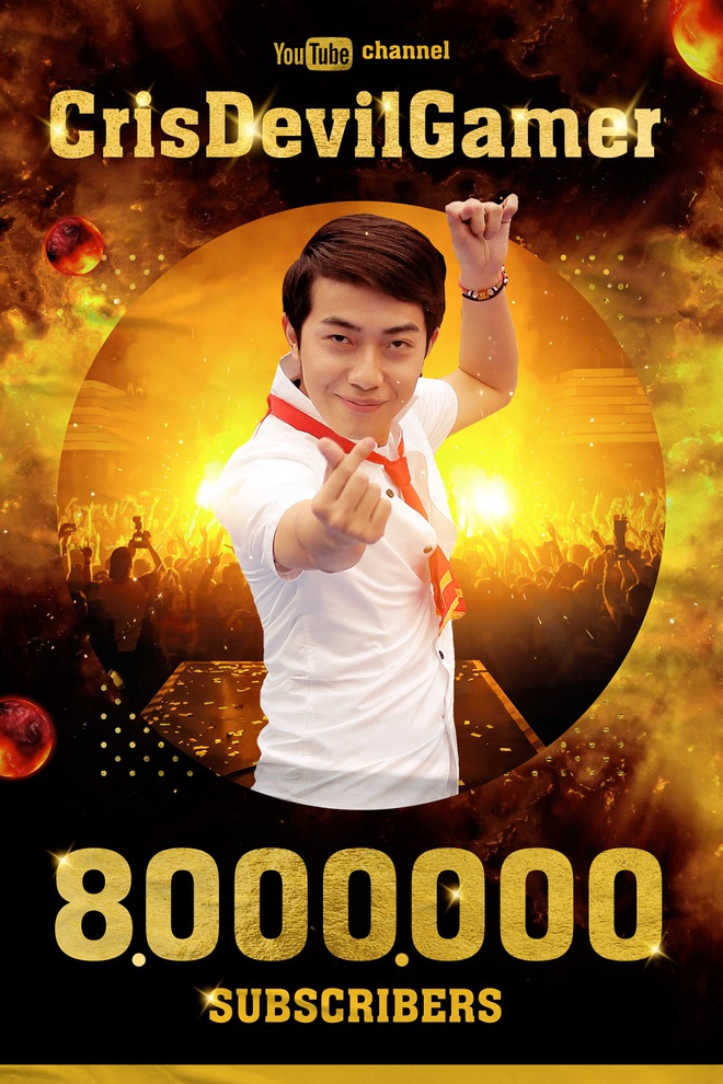 Cris Phan đạt 8 triệu sub trên Youtube, trở thành channel youtube lớn thứ 4 Việt Nam, channel gaming lớn nhất Việt Nam - Ảnh 1.