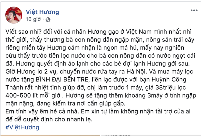 Phi Nhung quyên góp 100 triệu, Việt Hương gây chú ý với loạt động thái hỗ trợ miền Tây chống hạn, mặn và dịch Covid-19 - Ảnh 4.