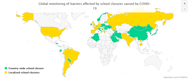 Cập nhật: 61 quốc gia phải đóng cửa trường học, 421 triệu học sinh phải nghỉ học vì ảnh hưởng của dịch Covid-19 - Ảnh 2.