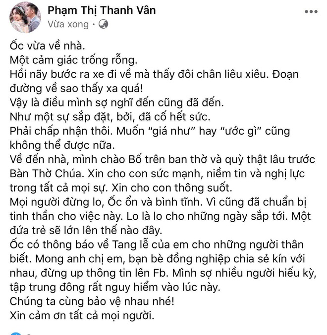 Ốc Thanh Vân liêu xiêu, đứng không vững sau khi Mai Phương qua đời, tiết lộ thông tin hiếm về tang lễ! - Ảnh 2.