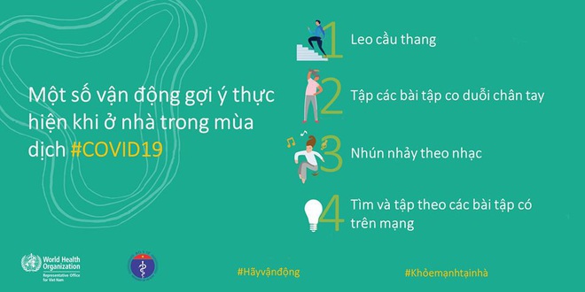 Bộ Y tế và WHO khuyến khích người dân nên tăng cường vận động thể lực để giữ sức khỏe trong mùa dịch COVID-19 - Ảnh 9.