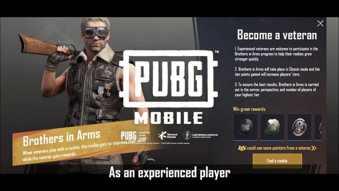 PUBG Mobile: Tính năng mới Brothers in Arms giúp người chơi cấp thấp có nhiều cơ hội cải thiện kỹ năng - Ảnh 2.
