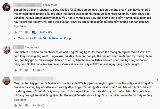 Bị một bộ phận ARMY tấn c&ocirc;ng v&igrave; nhận x&eacute;t về ngoại h&igrave;nh Jin v&agrave; RM khi reaction BTS, ViruSs l&ecirc;n tiếng: Kh&ocirc;ng th&iacute;ch l&agrave; tớ ch&ecirc;, cảm x&uacute;c thế n&agrave;o n&oacute;i thế đấy - Ảnh 6.