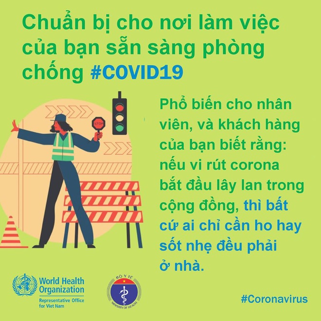 Tổ chức Y tế Thế giới (WHO) phối hợp với Bộ Y tế đưa ra những lưu ý cần thiết khi đi làm để phòng chống COVID-19 - Ảnh 8.