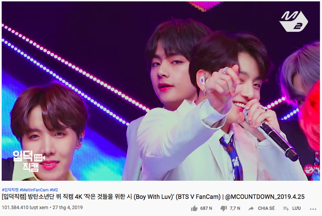 ARMY chạy tăng tốc gi&uacute;p V (BTS) vượt mặt &ocirc;ng ho&agrave;ng fancam c&ugrave;ng nh&oacute;m với fancam c&aacute;n mốc 100 triệu views nhanh nhất Kpop - Ảnh 1.