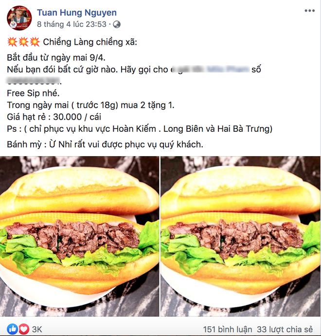 Vừa mở bán bánh mì online được 2 ngày, Tuấn Hưng đã tuyên bố đóng cửa vì không đủ trang trải, quyết định sẽ thử với một món ăn khác - Ảnh 1.