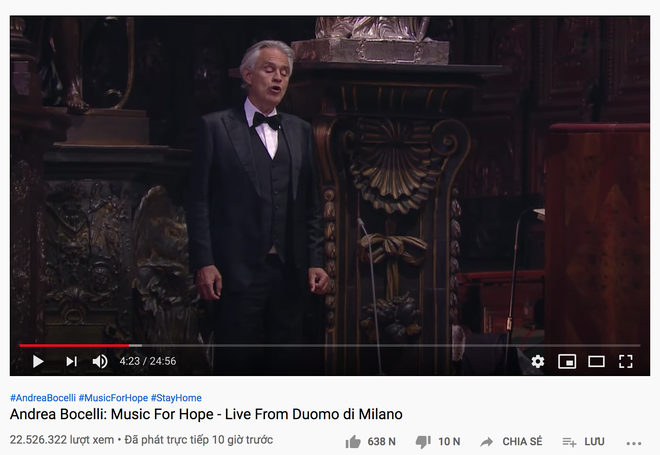 Xúc động trước màn trình diễn trực tuyến gây bão MXH của danh ca người Ý Andrea Bocelli: Thánh đường không khán giả nhưng kết nối và chữa lành hàng triệu trái tim - Ảnh 5.