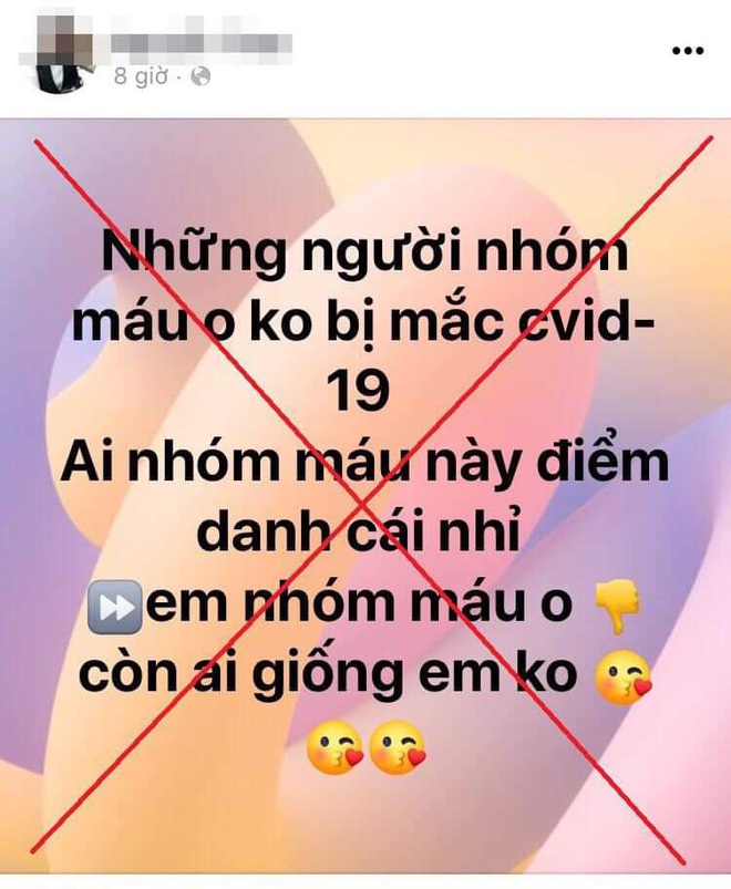 Phạt 10 triệu đồng người tung tin nhóm máu O không mắc COVID-19 - Ảnh 1.