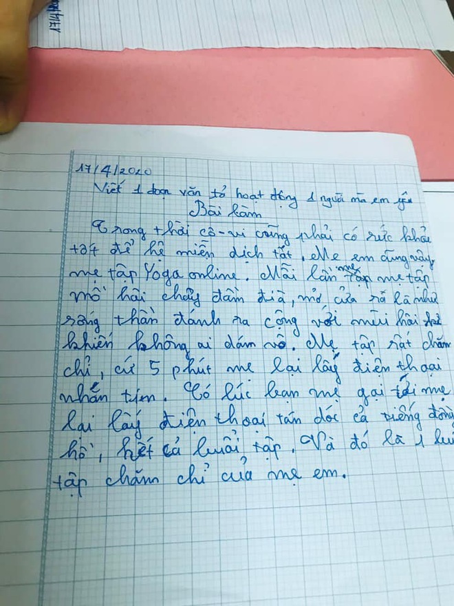 Nghỉ dịch nhưng mẹ bắt làm bài tập, cậu học trò viết văn bóc phốt mẹ, miêu tả bản thân tóc dài đến mức không biết được gái hay trai - Ảnh 2.