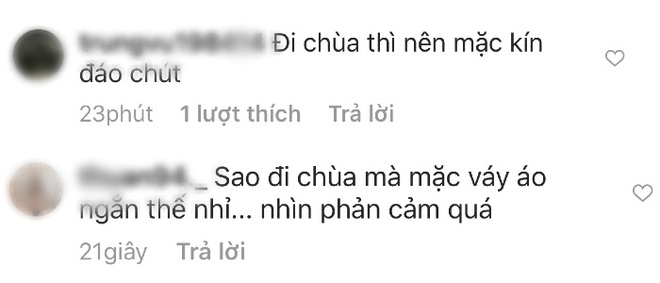 Diện áo hai dây, váy ngắn... đi chùa, Hương Tràm bị netizens Việt chê bai hết lời và chỉ trích - Ảnh 5.