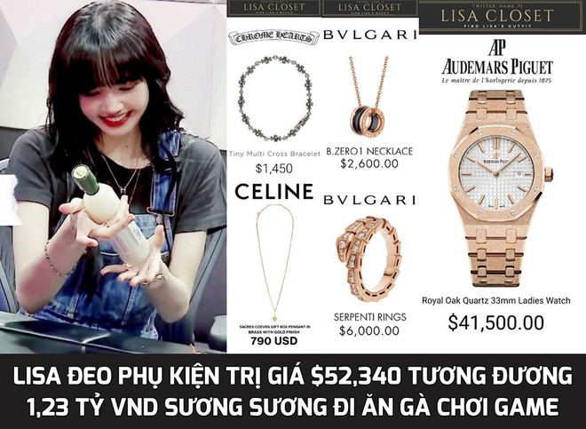 Từng than thở kh&ocirc;ng c&oacute; tiền n&ecirc;n Lisa chỉ d&aacute;m đeo phụ kiện sương sương... hơn 1 tỷ đi quay show - Ảnh 4.