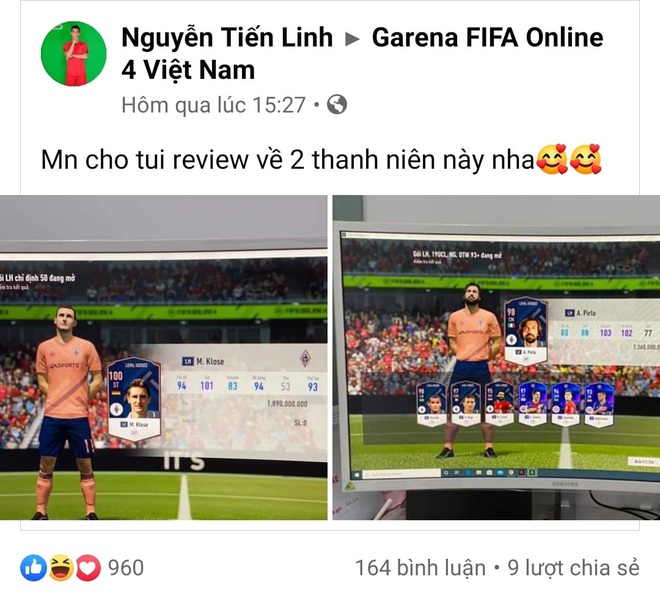 Tiến Linh đích thị fan cuồng FIFA Online 4: Mở được thẻ xịn lập tức đem khoe, tiện tay gạ kèo luôn Hùng Dũng! - Ảnh 1.