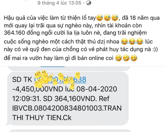 Vợ chồng Công Vinh - Thuỷ Tiên làm từ thiện quá tay: Có khi trong tài khoản chỉ còn 300 nghìn vẫn vui - Ảnh 1.