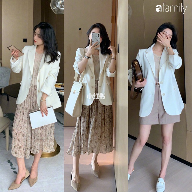 Tranh thủ ở nhà dọn tủ quần áo, cô nàng này trổ tài kết hợp blazer trắng theo 12 cách cực kỳ thú vị - Ảnh 3.