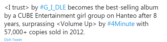 (G)I-DLE trở lại sau 24 giờ: Lượt xem YouTube ăn đứt Red Velvet, doanh số album tăng 5 lần vượt BLACKPINK v&agrave; TWICE, chỉ xếp sau IZ*ONE - Ảnh 4.