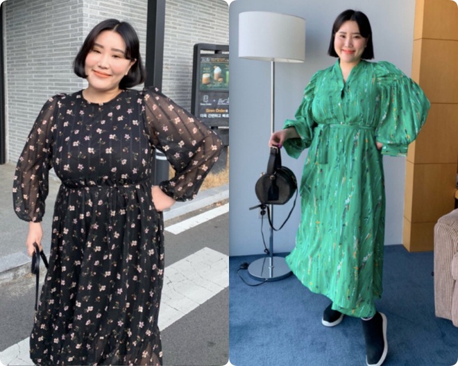 Nặng tới hơn 80kg nhưng lại siêu ghét đồ đen, nàng mập xứ Hàn vẫn diện váy xinh tươi nhờ chọn đúng kiểu dáng - Ảnh 4.