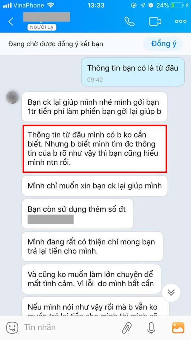 Chuyển nhầm 30 triệu qua t&#224;i khoản Vietcombank của người lạ rồi truy SĐT để nhắn tin như &amp;quot;đ&#242;i nợ&amp;quot;: Dân mạng bất b&#236;nh, ngân h&#224;ng lên tiếng - Ảnh 1.