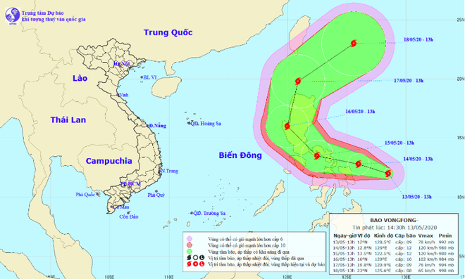 Bão Vongfong giật cấp 11 đang tiến vào Biển Đông - Ảnh 1.