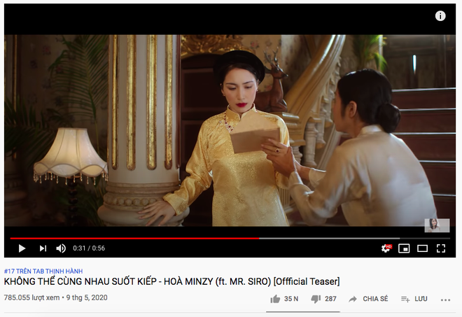 Nhận ý kiến trái chiều phần âm nhạc nhưng chỉ sau 1 đêm cả MV và 2 teaser của Hoà Minzy đều xâm chiếm top trending, Erik đang ở top 1 hãy đợi đấy! - Ảnh 5.