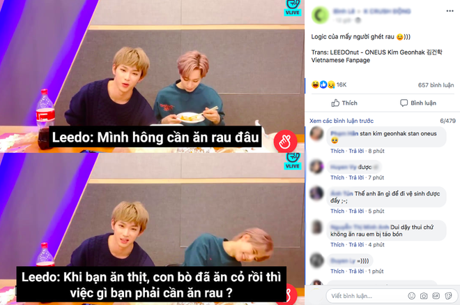 Nam idol Kpop với logic ghét ăn rau khiến dân tình cười mệt: “Khi bạn ăn thịt, con bò đã ăn cỏ rồi thì việc gì bạn phải ăn rau?” - Ảnh 2.