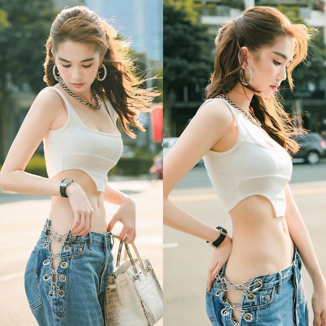 Cùng sở hữu vòng eo nhỏ không tưởng và chăm diện crop top, Taeyeon luôn tinh tế còn Ngọc Trinh thì hên xui - Ảnh 8.