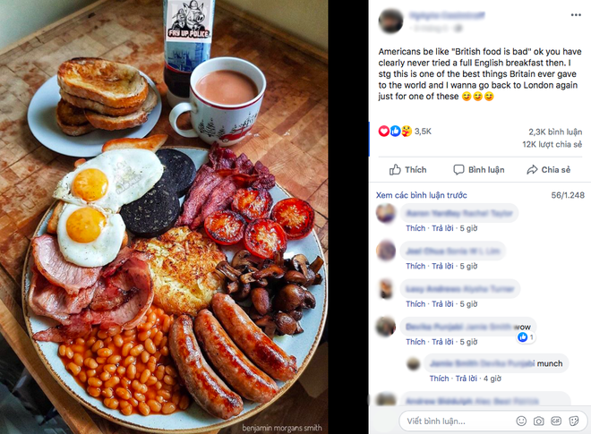 Chắc thứ dễ viral nhất trên MXH chính là đồ ăn: bức ảnh chụp bữa sáng kiểu Anh cũng được share điên đảo với một lý do “lãng xẹt” - Ảnh 1.