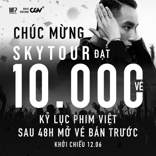 Đạt 10.000 vé chỉ sau hai ngày, SKY TOUR MOVIE của Sơn Tùng M-TP xô đổ mọi kỉ lục phim Việt - Ảnh 1.