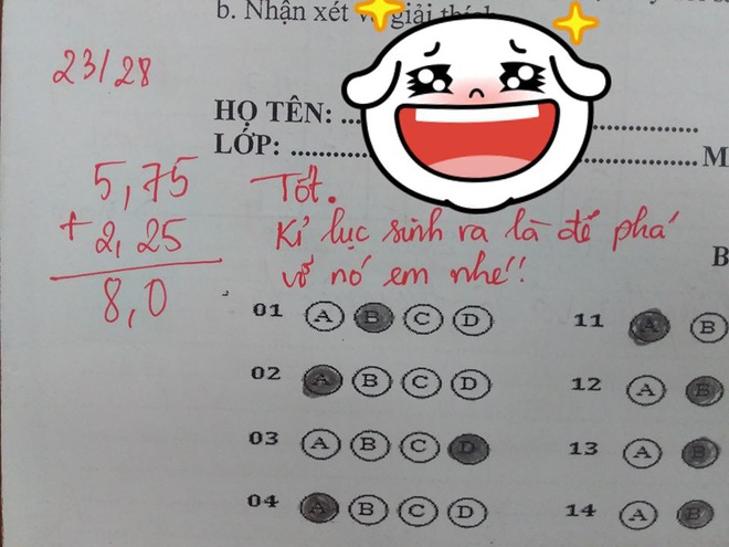 Cô giáo nhờ chấm hộ trắc nghiệm, học trò gửi lời nhắn siêu lầy đến các em khóa dưới - Ảnh 3.