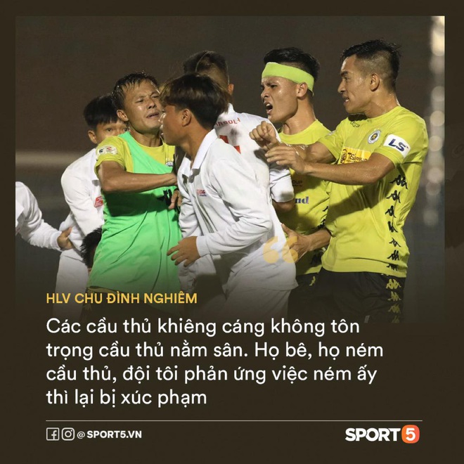 HLV Chu Đình Nghiêm lý giải việc cầu thủ Quang Hải cực gắt với nhân viên bê cáng sân Gò Đậu - Ảnh 2.