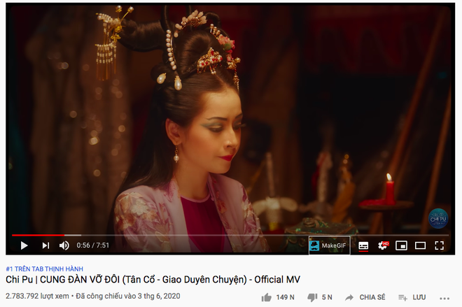 Nửa đ&ecirc;m chẳng n&oacute;i chẳng rằng, Chi Pu ch&iacute;nh thức vượt mặt B&iacute;ch Phương l&ecirc;n top 1 trending Youtube sau hơn 1 ng&agrave;y ra mắt - Ảnh 2.