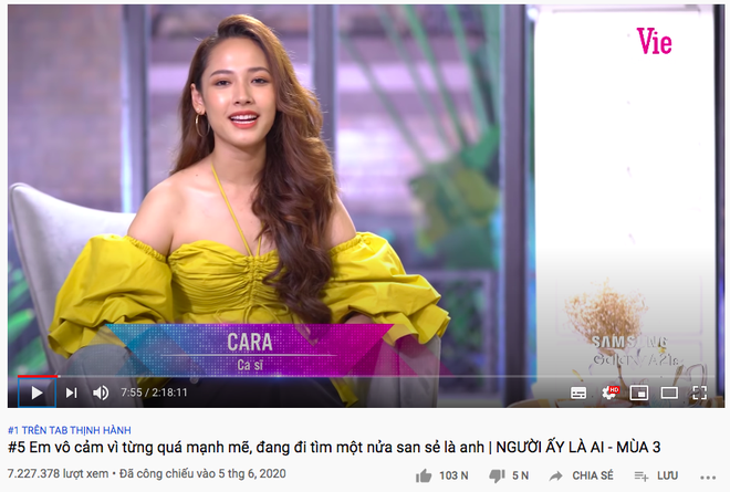 Ca hát miệt mài trong 3 năm không nhiều dấu ấn, vừa tham gia show hẹn hò là Cara rinh luôn Top 1 Trending YouTube, view gấp 6 lần MV comeback - Ảnh 1.