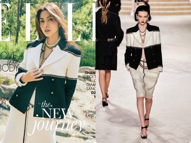 Ôm trọn bộ Chanel lên tạp chí, Hà Tăng lấp ló vòng 1 áp đảo tân nương yêu tinh đơn điệu từ trang phục đến thần thái - Ảnh 3.