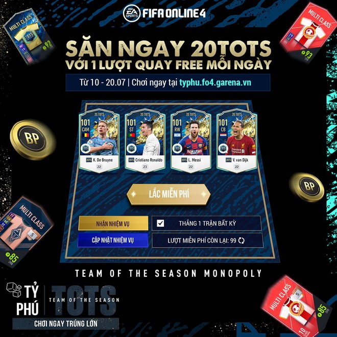 FIFA Online 4: Thẻ 20TOTS chính thức ra mắt cùng sự kiện Cờ tỷ phú - Ảnh 3.