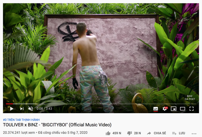 Trong v&ograve;ng 1 th&aacute;ng qua, Binz c&oacute; thể thu về gần 3 tỷ đồng từ YouTube, sắp rinh được n&uacute;t v&agrave;ng nhờ Bigcityboi? - Ảnh 3.