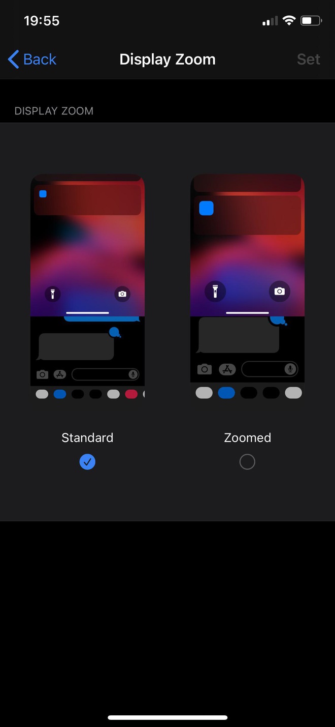 Display Zoom (Phóng to màn hình) cho iPhones 5,8 inch