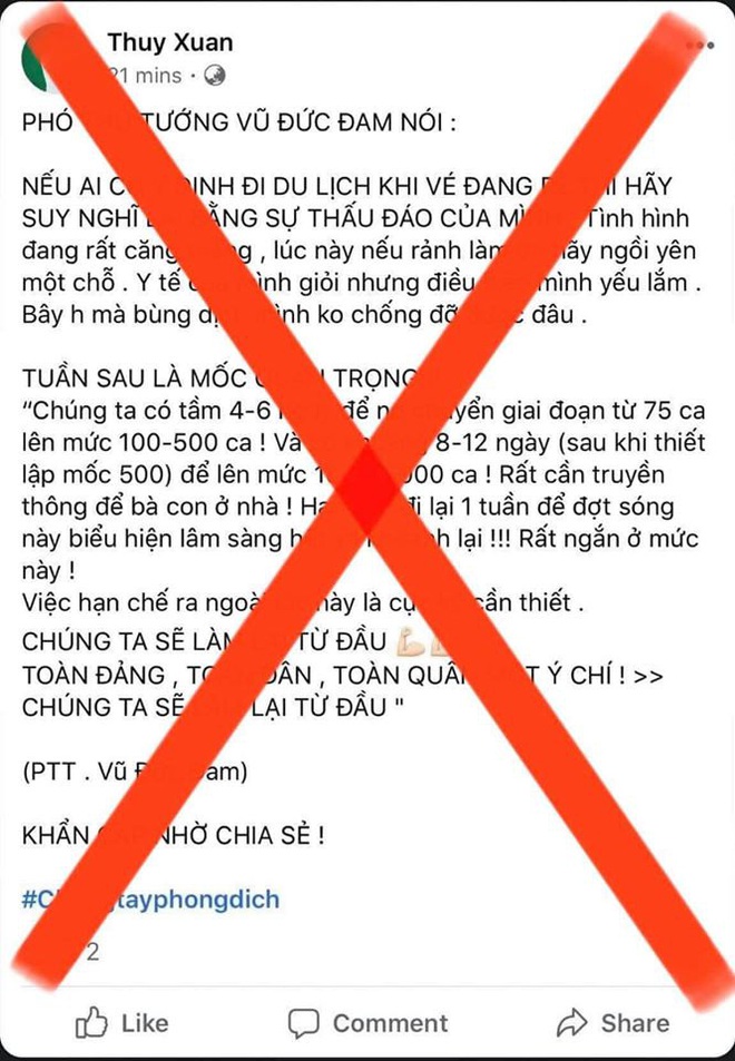 Bộ Y tế cảnh báo thông tin sai sự thật về dịch COVID-19 lan truyền trên mạng - Ảnh 1.