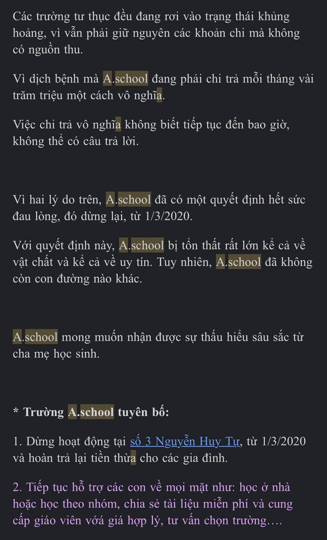 Phụ huynh đóng gần 100 triệu đồng cho con vào lớp tiền tiểu học thì trường tuyên bố dừng hoạt động, tiền học phí mãi chưa được trả - Ảnh 1.