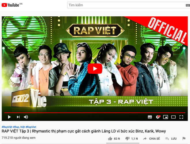 Tập 3 Rap Việt tiếp tục lập kỷ lục hơn 700 nghìn lượt xem cùng lúc - Ảnh 1.