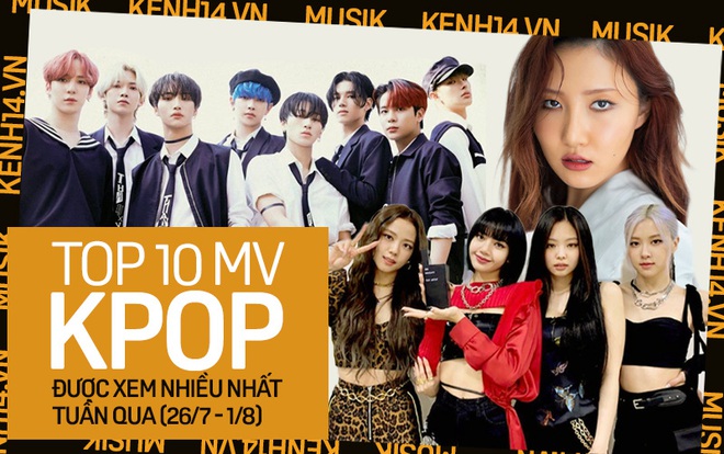 10 MV Kpop được xem nhiều nhất tuần: BLACKPINK tăng tốc cản màn cướp ngôi vương từ ATEEZ; Hwasa vượt mặt TWICE lẫn Stray Kids - Ảnh 1.