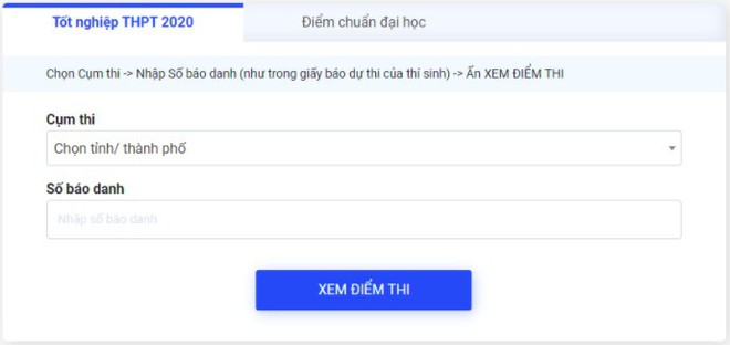 6 c&aacute;ch tra cứu điểm thi tốt nghiệp THPT Quốc gia 2020 nhanh v&agrave; ch&iacute;nh x&aacute;c nhất - Ảnh 5.