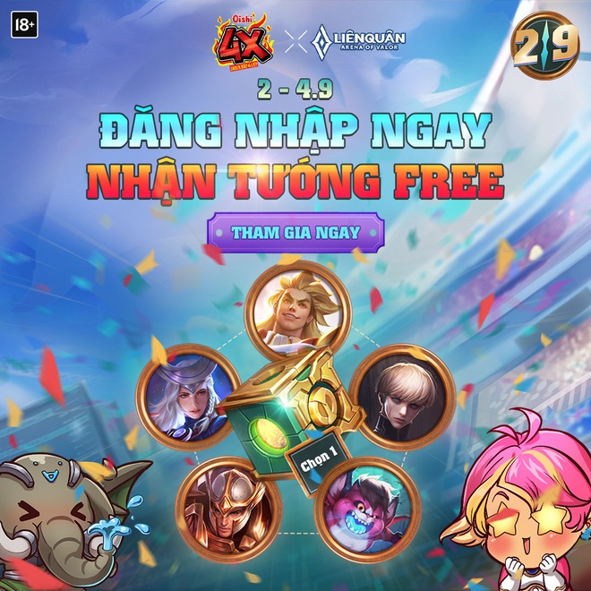 Liên Quân Mobile: Chỉ cần đăng nhập, game thủ sẽ được nhận ngay 1 trong 5 tướng miễn phí - Ảnh 1.