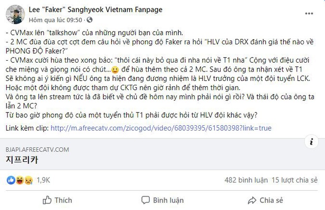 Người hâm mộ Faker và T1 bức xúc vì bị huấn luyện viên CvMax chế giễu, cười cợt - Ảnh 7.