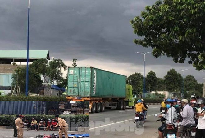 Va chạm với xe container, hai người đàn ông chết tại chỗ - Ảnh 1.