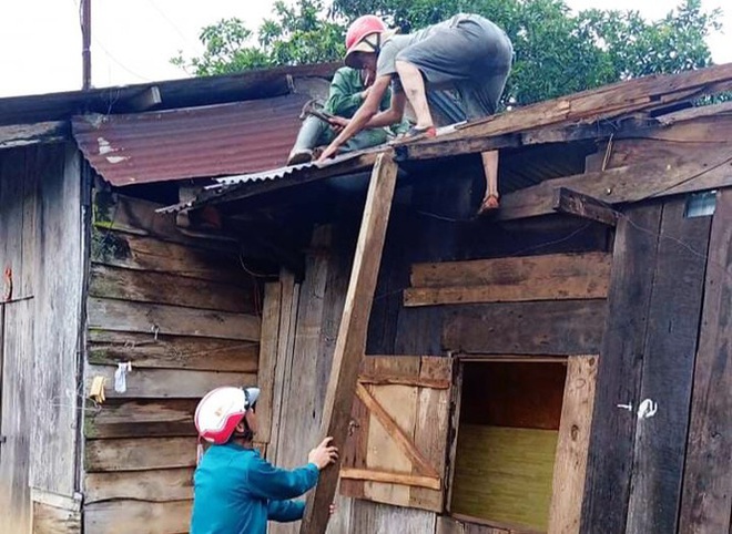 Lốc xoáy thổi bay 38 nóc nhà, làm rụng hàng tấn sầu riêng - Ảnh 2.