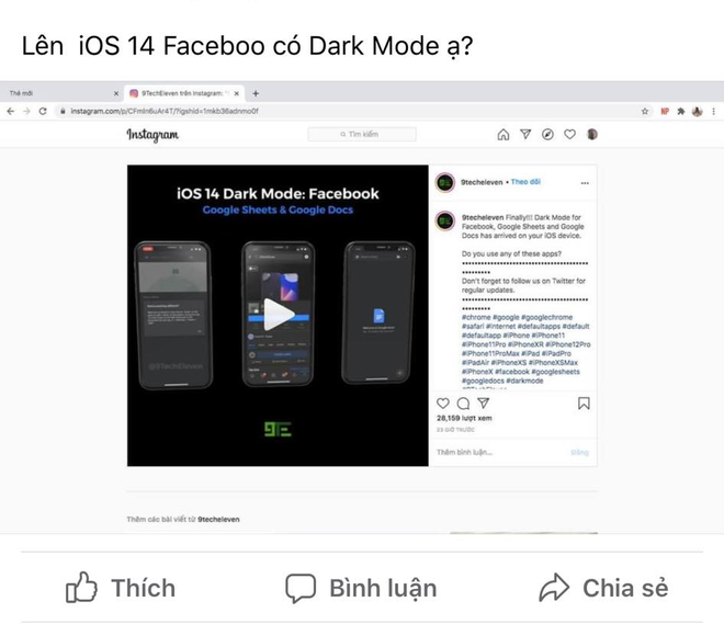 Ios 14 Cho Phép Bật Dark Mode Trên Ứng Dụng Facebook